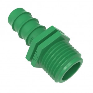 Threaded adapter barbed (PP/ABS)