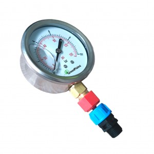 Pressure gauge test port adapter